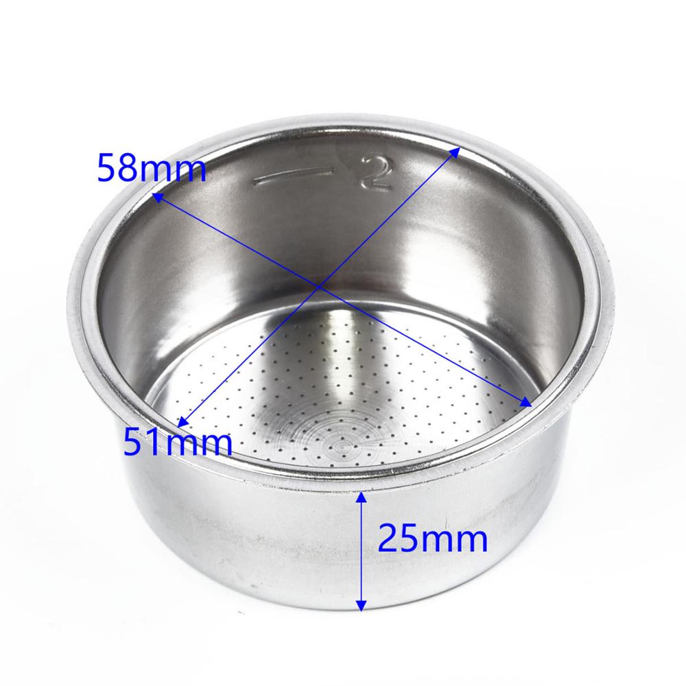 51mm Stainless Steel Coffee Filter Refillable Non Pressurized For Breville Delonghi Krups Coffee Capsule Coffeeware Filter Cup