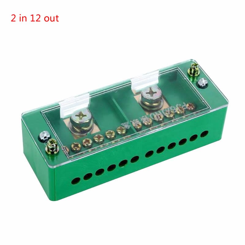Single Phase 2-IN 4/6/812-OUT Wire Terminal Box Household Distribution Box Terminal Junction Case: 12