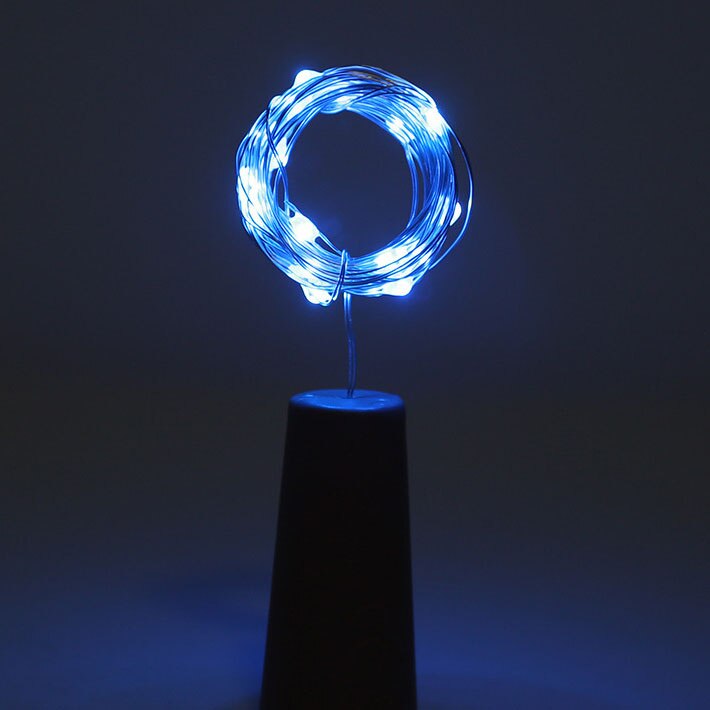 Cork Bottle Lights Battery Power LED Wine Bottle Fairy String Lights with Cork for Party Wedding Christmas Bar Decoration Lights: blue / 1.5M 15LED