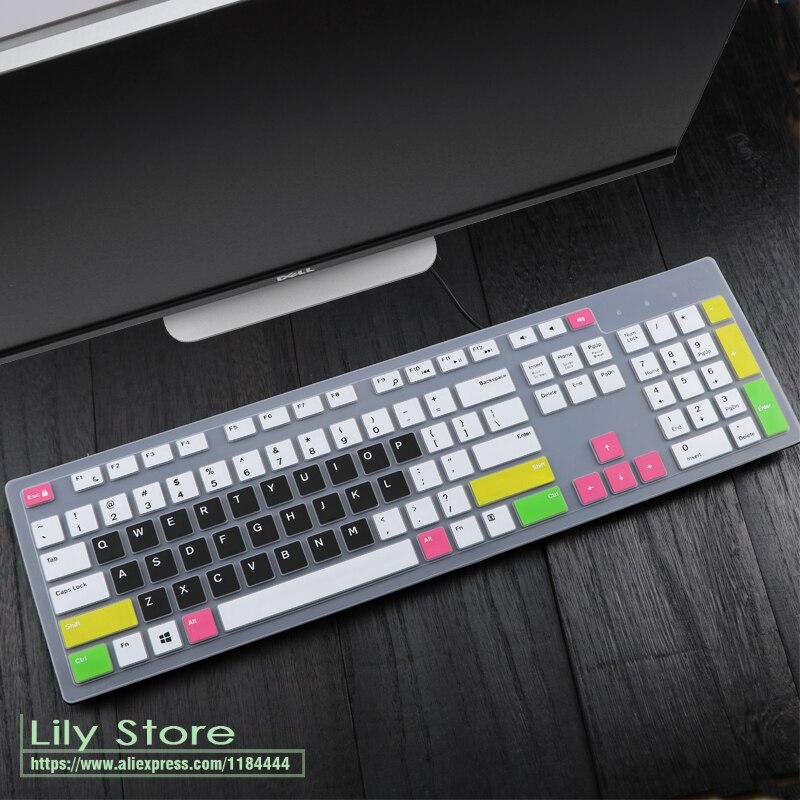Tastatur Abdeckung haut Schutz für Dell KM636 Drahtlose Tastatur & Dell KB216 Verdrahtete Tastatur Wasserdichte Protector Haut: candyblack