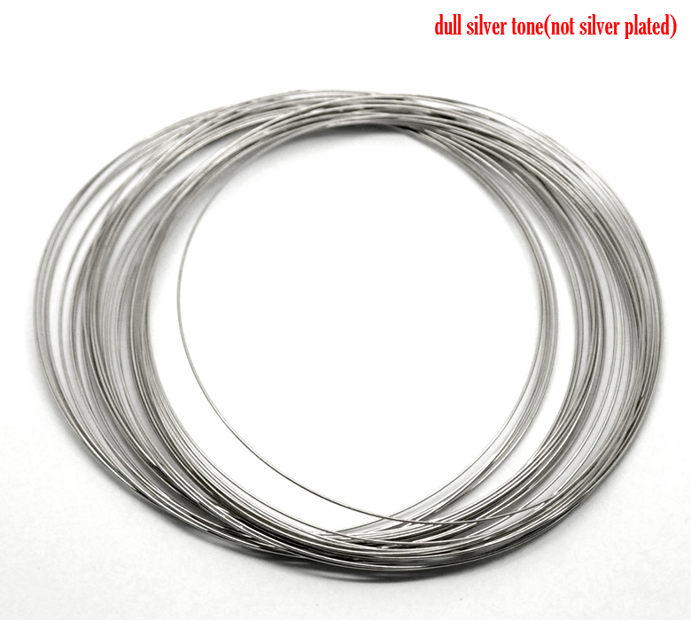 DoreenBeads Stahl Draht Speicher Perlen Armbänder Komponenten Runde Silber Farbe 10 cm-10,5 cm Durchmesser, 25 Loops neue