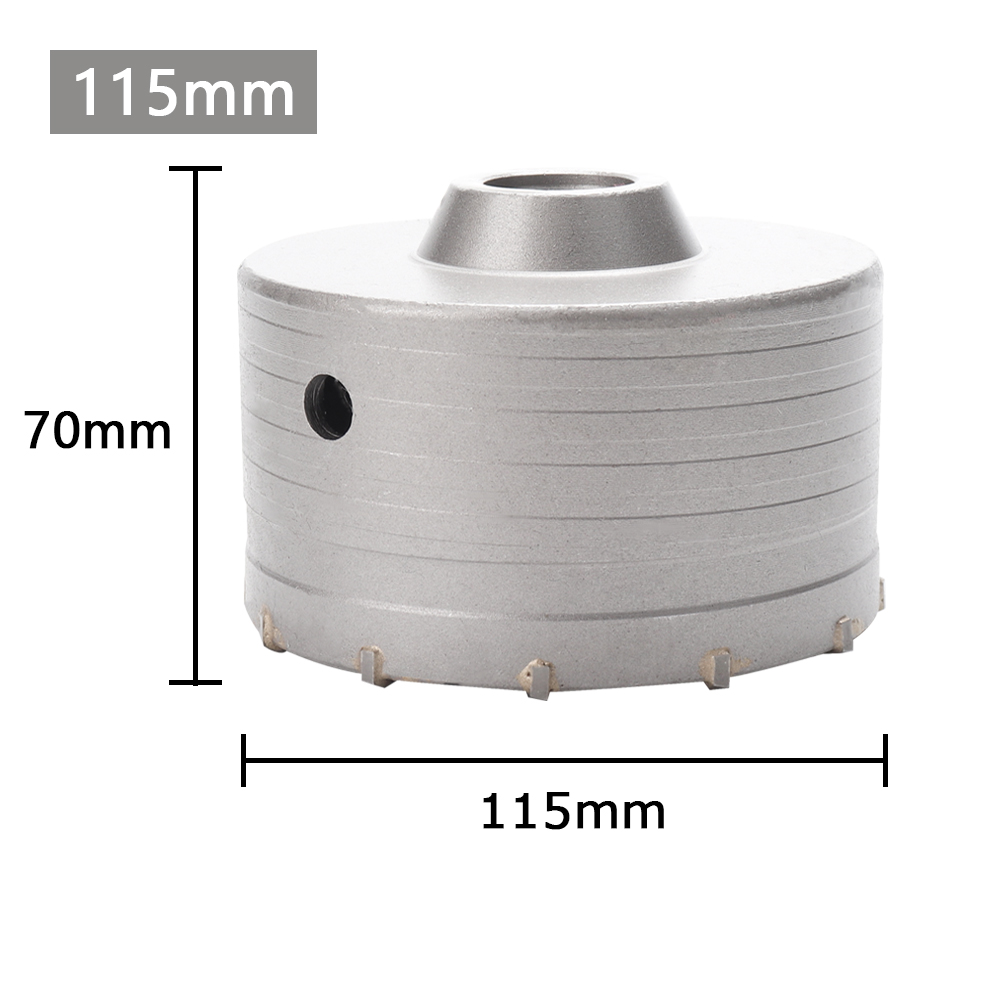 Couronne de perçage pour mur de béton, scie cloche SDS PLUS, jeu de forets à percussion avec arbre rond, outil de coupe de pierre de ciment, 30-150mm, 1 pièce