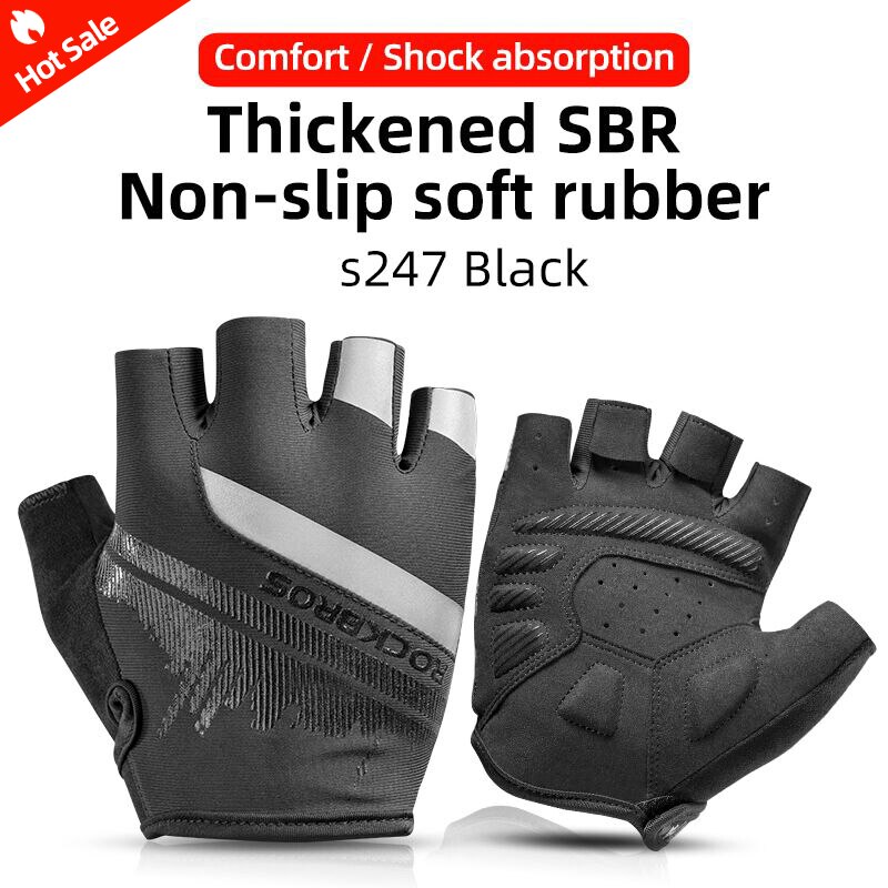 ROCKBROS-guantes de medio dedo para ciclismo, resistentes a los golpes, transpirables, para ciclismo de montaña o carretera: XXL / S247