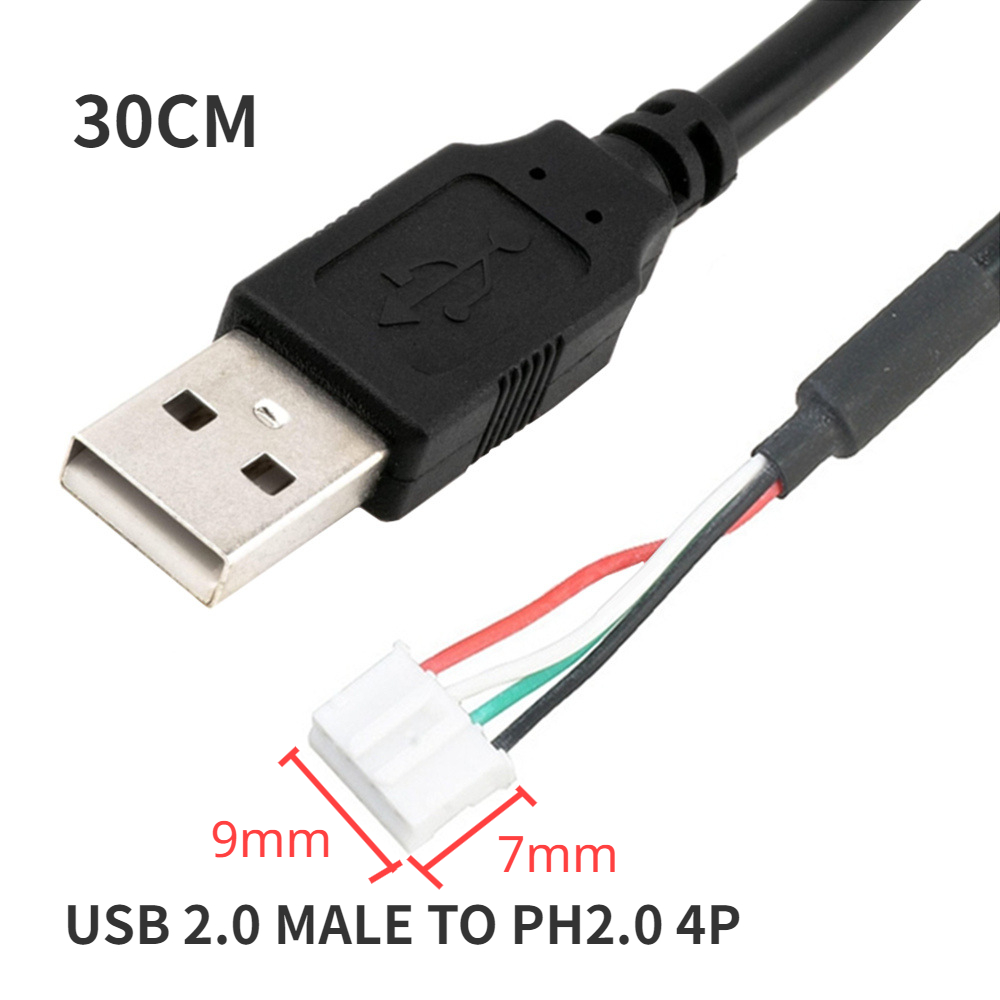 USB to 4P xh2.54 cable USB to 4P MX1.25 USB to PH2.0 USB USB2.0 Female/ Male Cable USB to Dupont 4 pin Data Cable 30cm: green