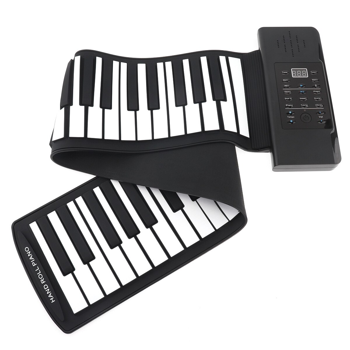 61 Keys USB MIDI Output Roll Up Piano Rechargeable Portable Electronic Silicone Flexible Keyboard Organ Built-in Speaker