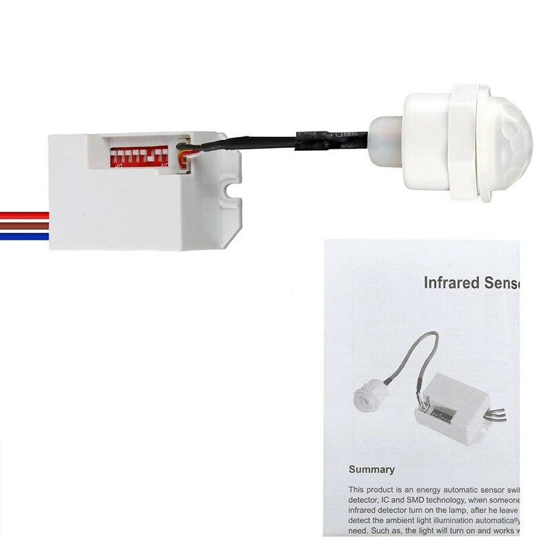 PIR Motion Sensor Lamp Intelligent Switch Light 220~240V AC 50HZ for Lamp Motion Sensing Switch Adjustable Movement PIR Switch