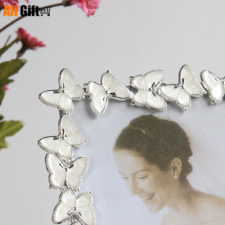 Murales nórdicos con marco de mariposa foto de boda de Metal, foto de boda de estudio, marco de foto de boda, decoración del hogar, pantalla de escritorio