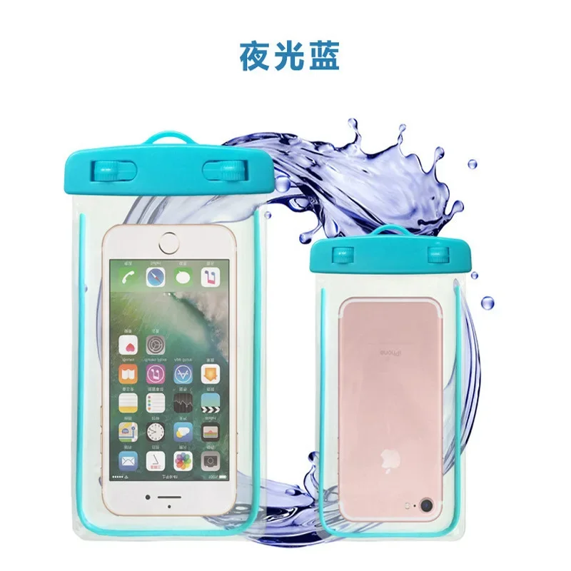 Summer Luminous Waterproof Pouch Swimming Gadget Beach Dry Bag Phone Case Cover Camping Skiing Holder For Cell Phone 3.5-6.5Inch: Yellow