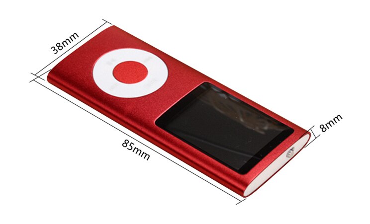 MPLSBO Slim MP3 MP4 Music Player 1.8 inch LCD 8GB 16GB Memory Screen FM Radio Video Player with Availabe