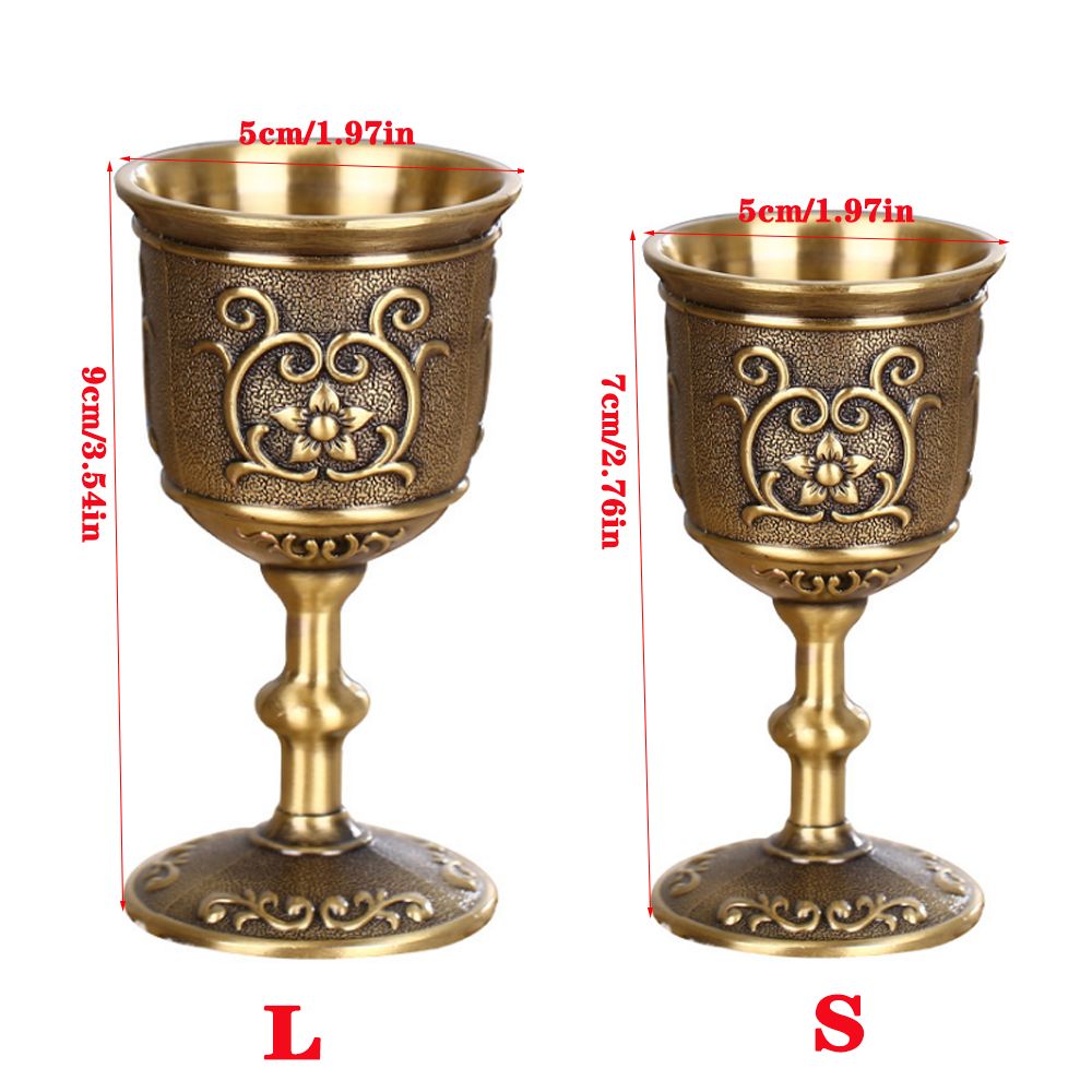 Wine Metal Embossed European Wine Cups Engraving Chalice Wine Goblet Embossed Wine Cup Vintage Metal
