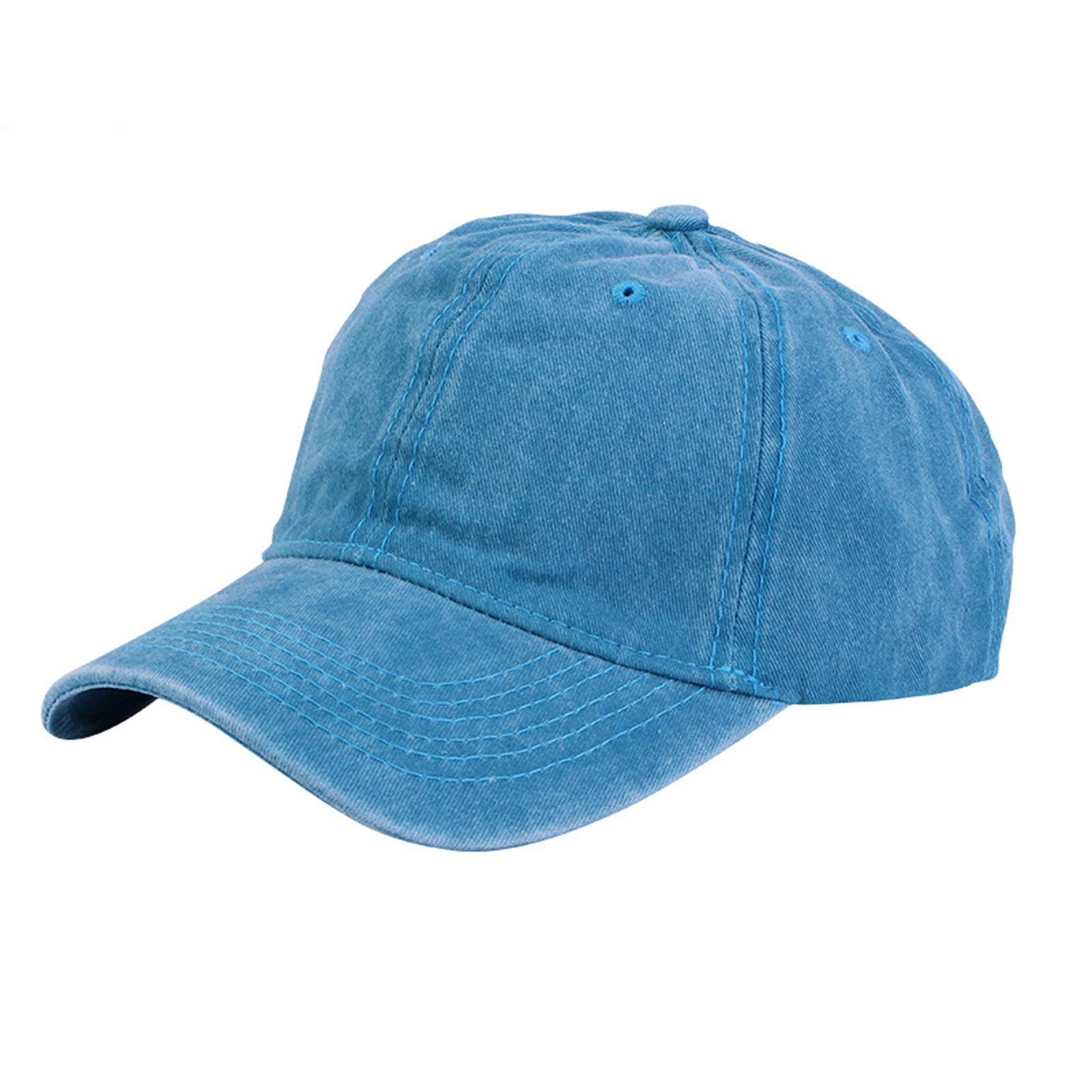 Gorra de béisbol de Color liso, ropa de calle, sombrilla de ala ancha, gorra de pico de pato para hombres y mujeres, gorra de pico de pato vaquera de cara suave: Azul