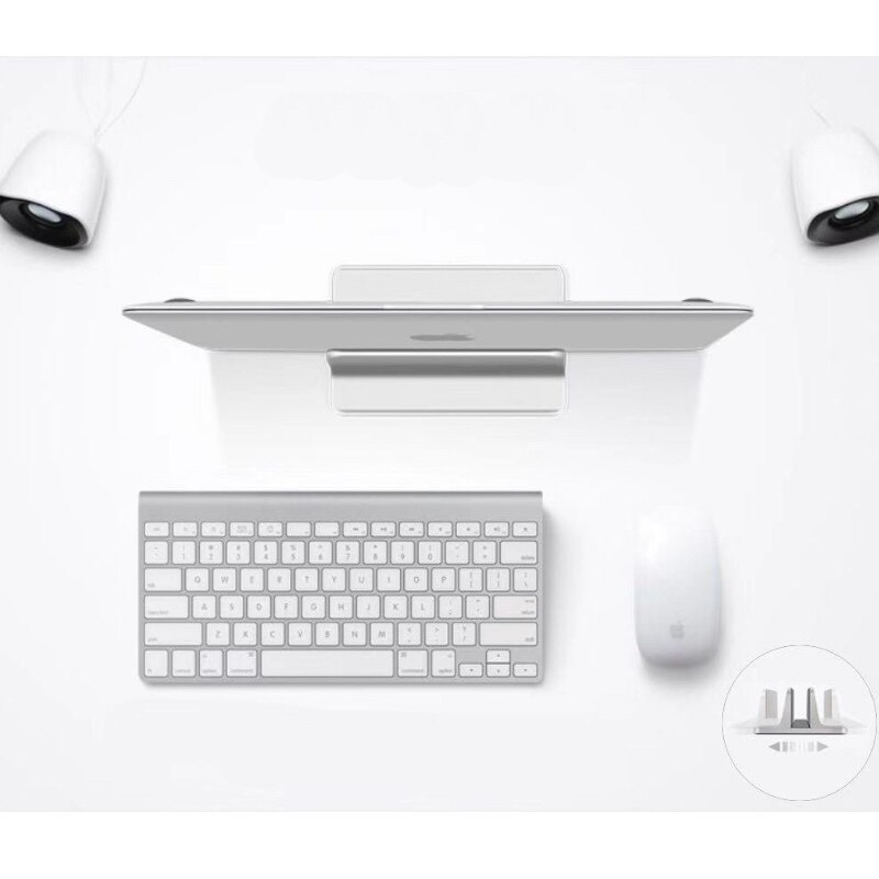 Bärbar datorhållare justerbar vertikalt stativ bokställ platsbesparande bordsfäste stativplatta för apple macbook lenovo dell