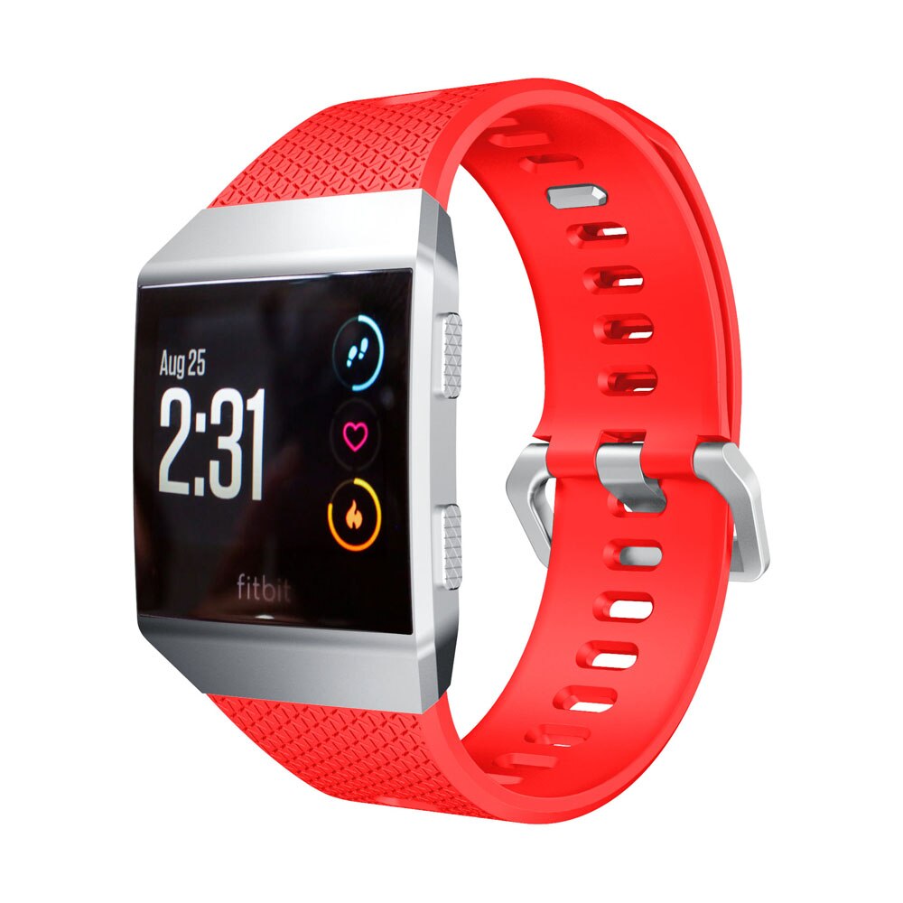 BEHUA Watchband For Fitbit ionic bracelet sport watch bands wristband Replacement silicone smart watchstrap For Fitbit ionic L/S: Red / L   size
