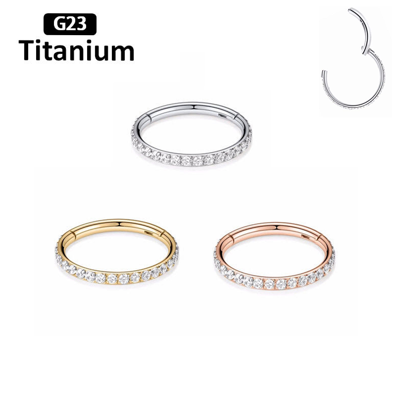 G23 titan piercing cz hoop höjdsegment ring clicker septum piercing näsringar tragus brosk helix läpp örhängen