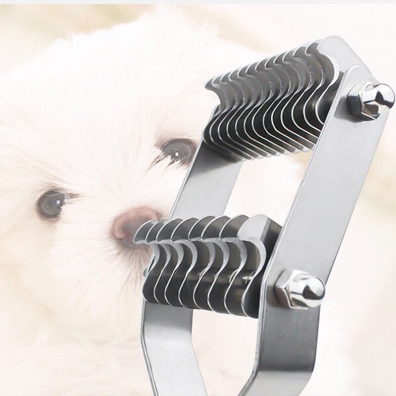 MTL-cepillo para perros y gatos, herramienta de desbarbado para el cuidado de mascotas, cepillos eliminación de pelo, rastrillo de Metal, cuidado de perros