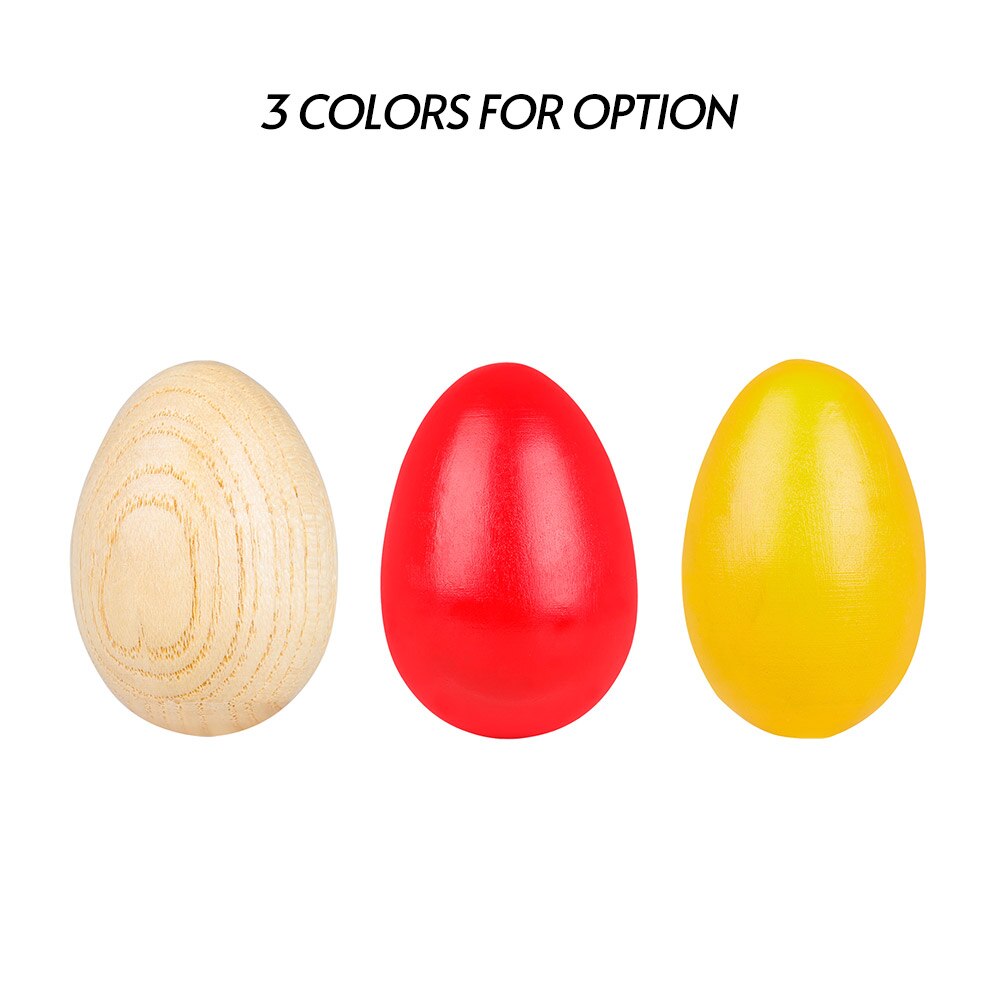 Drewniane marakasy jajko shakery muzyczny instrument perkusyjny jaja 2 szt. Czerwony