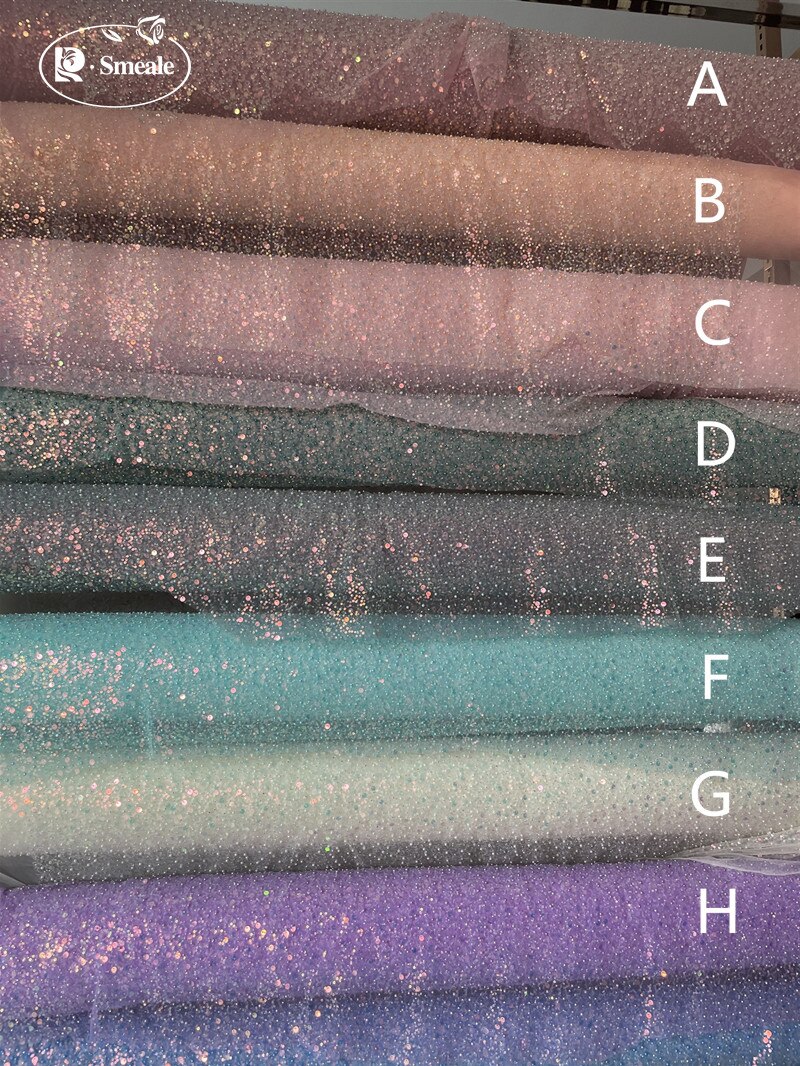 Beaded Symphony Pailletten 3D Kant Stof, Glanzende Bruidsjurk, Bruidsmeisje Jurk, DIY Home Curtain, RS3455, 13 Kleuren, Nieuw,