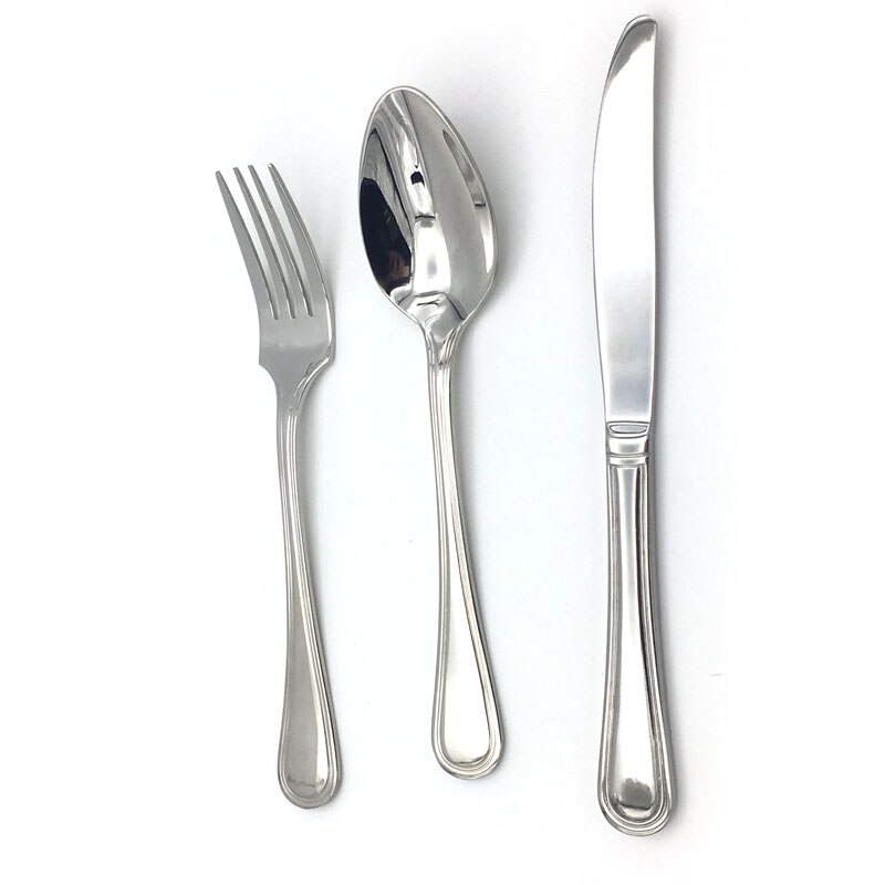 3 st högkvalitativ middagskniv gaffel sked set rostfritt stål silver bestick set servis lämplig för restaurang eller hemmabruk