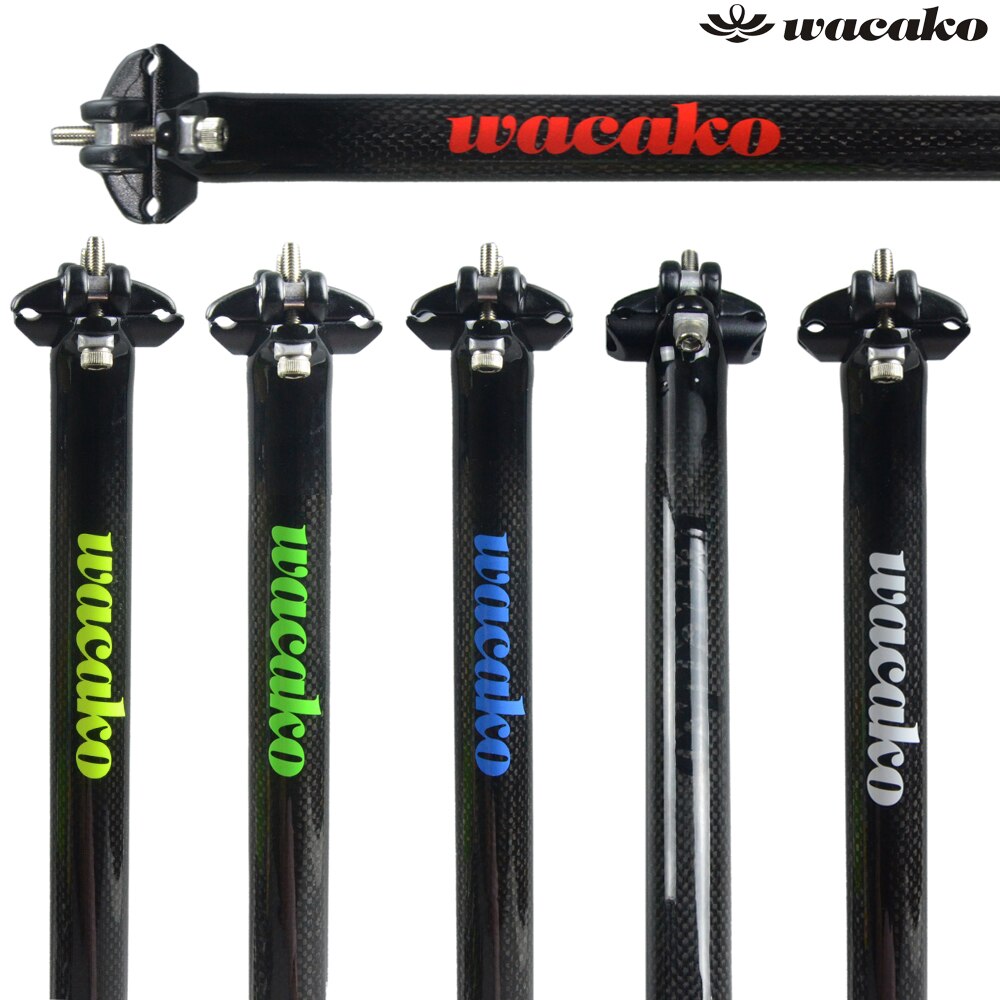 Wacako-tija de sillín de carbono para bicicleta de montaña, poste de asiento para bici de carretera, BMX, 25,4, 27,2, 28,6, 30,8, 31,6, 350x400, 450mm