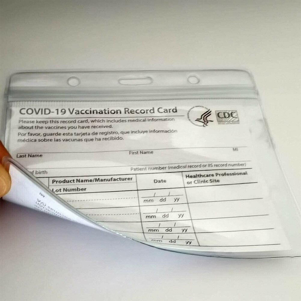 PVC Vaccine Record Card Holder 4x3 inch Waterproof Vaccine Card ID Card Protective Cover Badge Holder Dustproof Mariagechampêtre