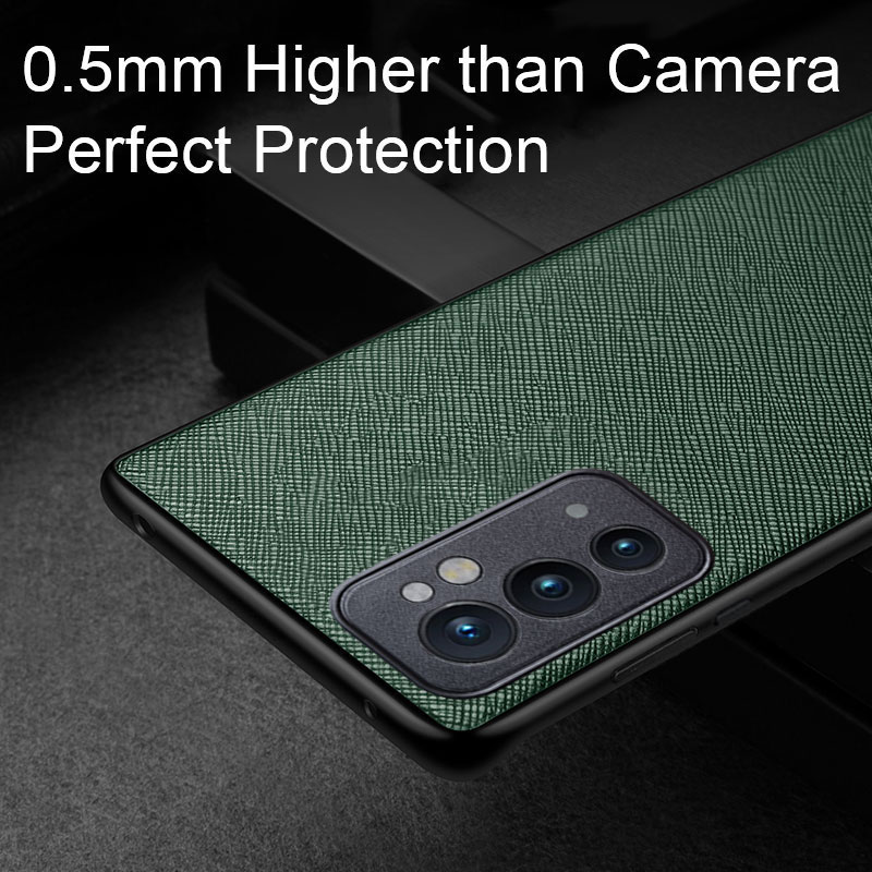 Leren telefoonhoesje voor OnePlus 9 pro 9R 9RT 5G, luxe hoesje met kruispatroon