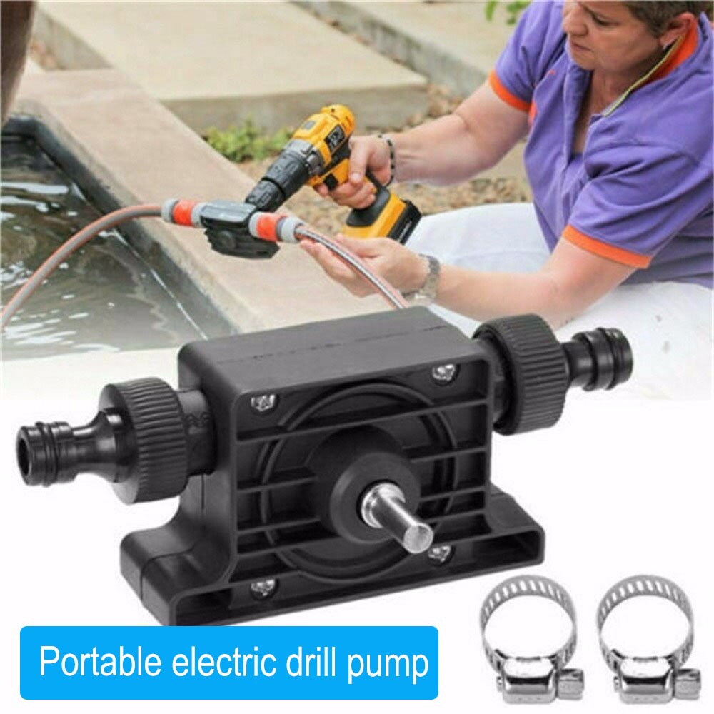 Portable Electric Drill Pump Sinks Aquariums Pool Self Priming Transfer Pumps Oil Fluid Water Pump Hose Clamps Connectors Set