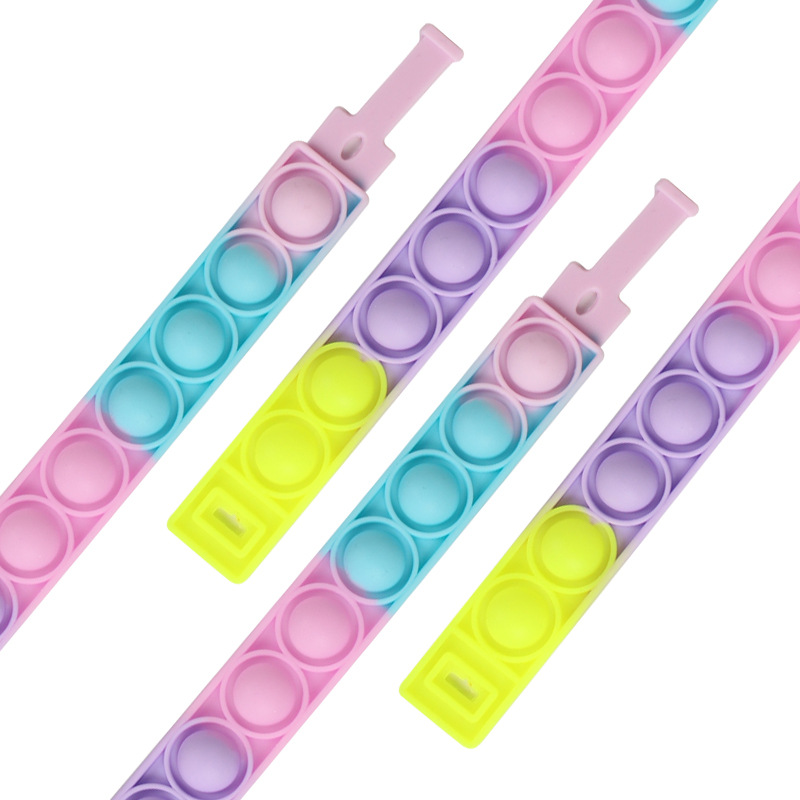 Pops bubble jego fidget proste dołek rainbow silikonowa bransoletka zabawka anty stres releif lęk sensory dla adhd autyzm dzieci: colorful macaron1pc