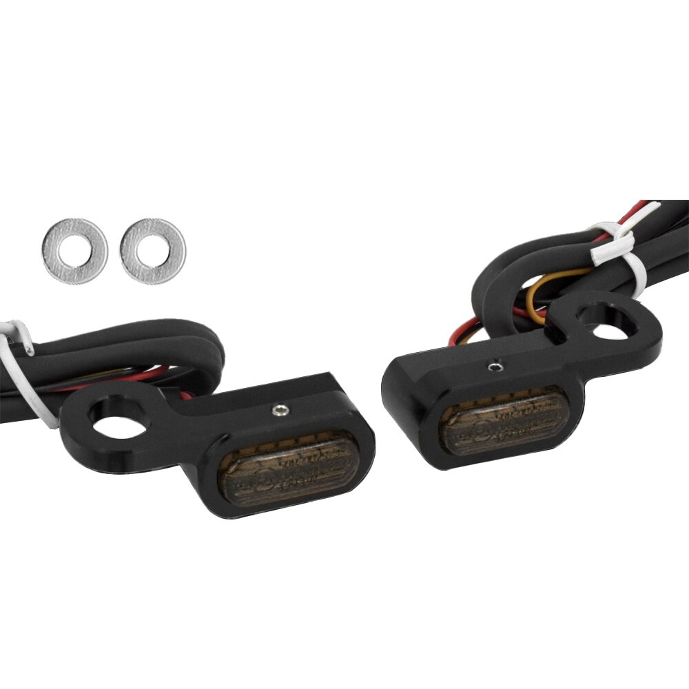 2X Motorfiets Led Richtingaanwijzer Zwart/Chrome Voor Harley Touring Road Street Glide Flhr softail: Black(Brown)
