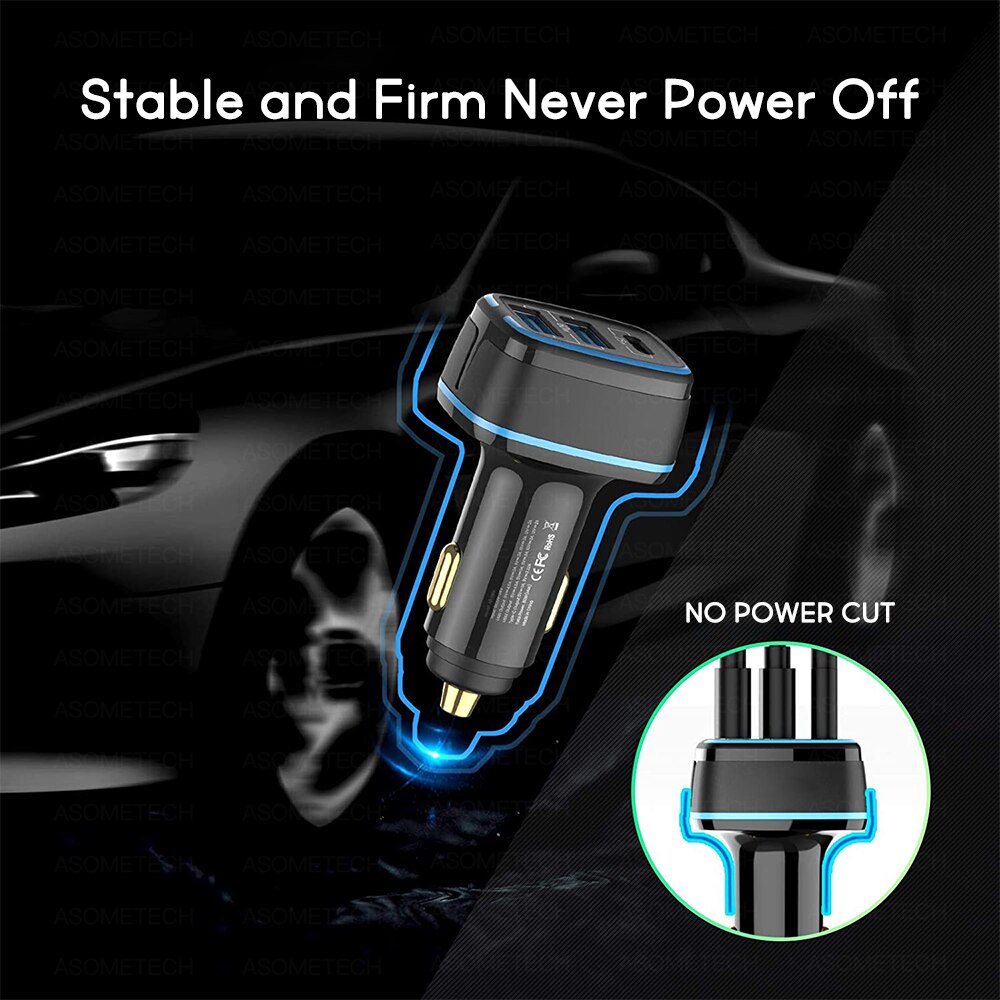 85W LED Auto Ladegerät USB Typ C 3Hafen PPS SCP AFC PD QC 3,0 Schnell Ladegerät Für Laptop Auto Telefon Ladegerät Für iPhone Huawei Samsung