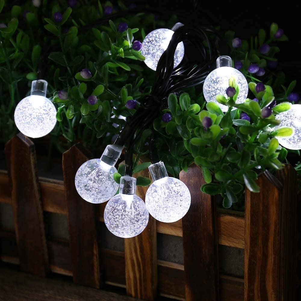 Solar String Lights LED Solar Globe Fairy Garden Lamp Crystal Balls Outdoor Waterproof Solar Powered String Lights Decoration