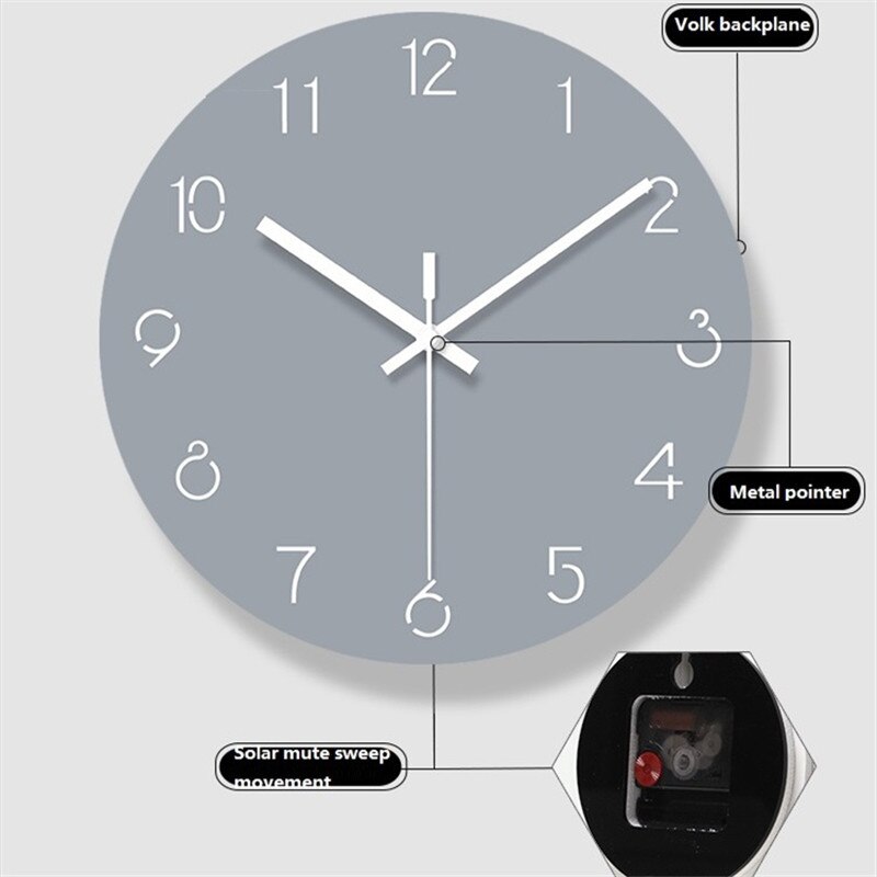 Mirror-like Acrylic Wall-Clock Modern 12 inch Solid Color 3D Quiet Movement Art Clocks Reloj de Pared Bedroom Decoration