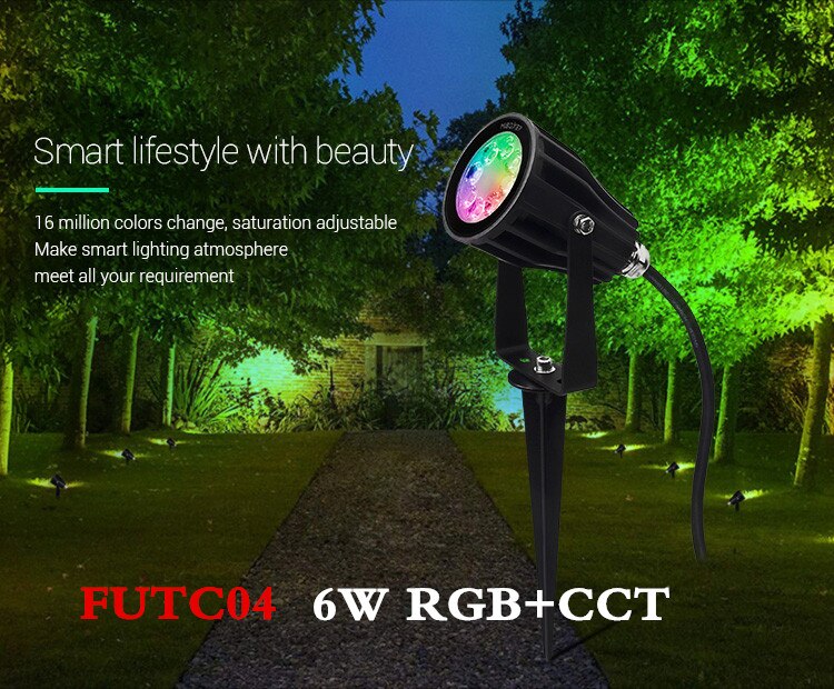 Milight futc 04 6w rgb + cct smart led haven lys miboxer 15w 25w lampe  ac 100v ~ 240v til udendørs grønne områder / park / vejdekoration: Futc 04 6w rgb cct