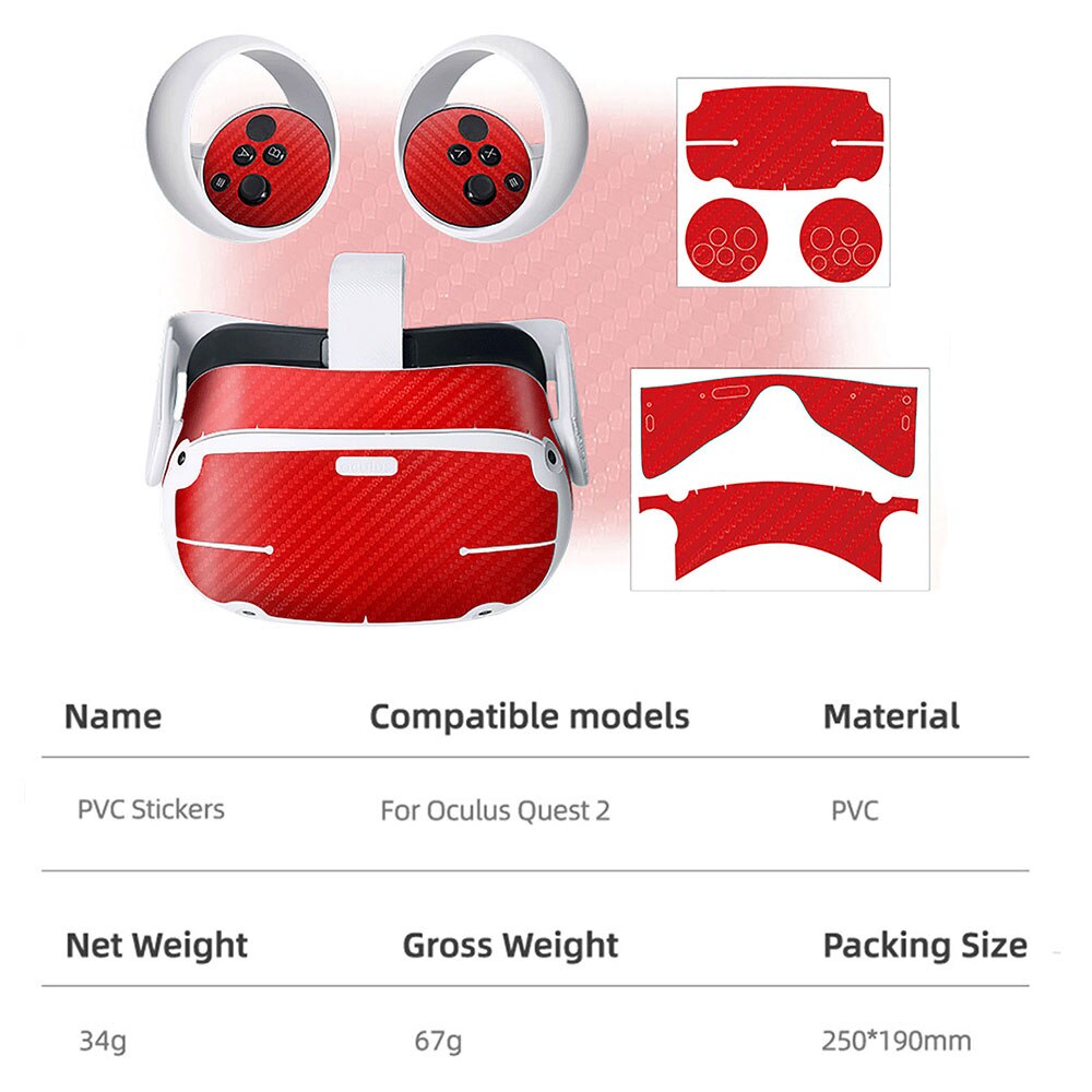 PVC Stickers Skin for Oculus Quest 2 Decal Skin VR Glasses Controllers Sticker Oculus Quest 2 VR Controller Headset Accessories