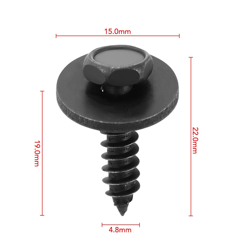 Tornillos autorroscantes de 4,8x19mm para coche, 10 piezas, para Fiat Punto 500, Stilo, Bravo, Grande, Punto, Palio, Panda, Linea, Uno, Marea, Evo