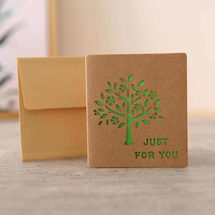 Christmas Greeting Cards cute retro hollow Year blessing small card business greeting cards with envelopes