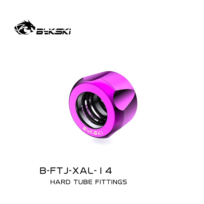 Bykski B-FTJ-XAL-14 Hard Tube Fittings For OD14mm water cooling pipe Boutique Plum Blossom G1/4&#39;&#39; Fast Twist Fittings,: Purple