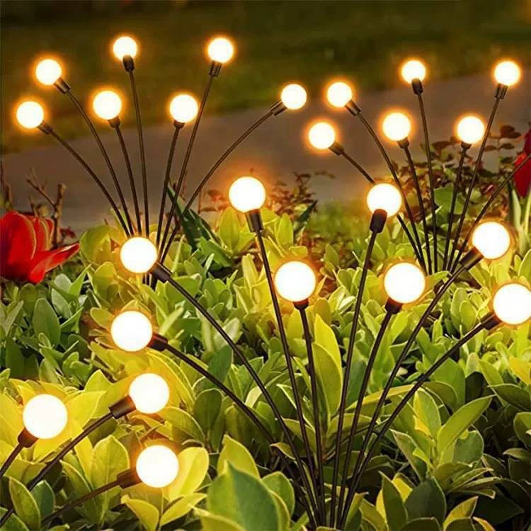 Outdoor Solar Lights LED Fairy Firefly Lawn Lamp Garden Summer Camping Party Wedding Yard Atmosphere Decoration
