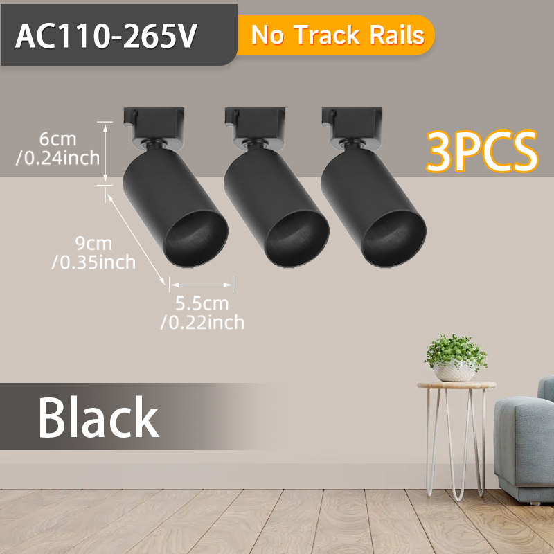 Juego completo de luces Led para riel de techo, foco de fuente de luz GU10 reemplazable para sala de estar y dormitorio, lámpara Led para riel