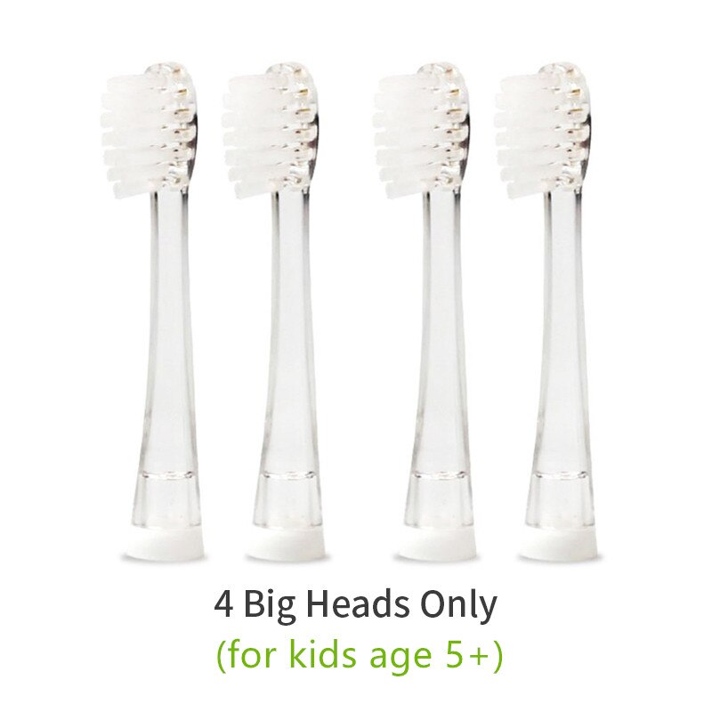 Seago-cepillo de dientes eléctrico para niños, linterna LED de colores, 16000 golpes, resistente al agua, alimentado por batería: 4Pcs Heads Only