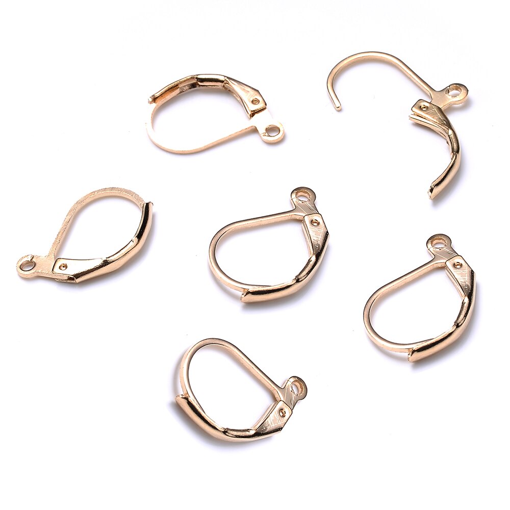 20 st/lot öronkrokar spänne guld silverpläterade örhängen sladdar för gör-det-själv-öron-smyckentillverkning tillbehör för öronöglor 15*10mm: Kc