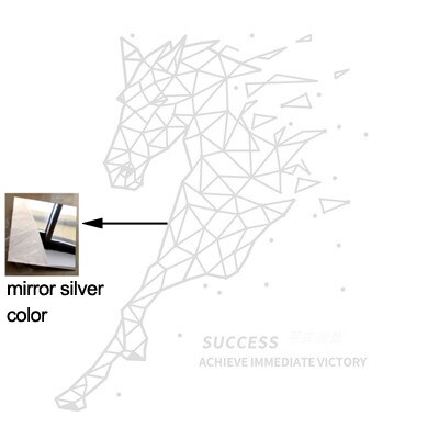 Einfache linie Pferd Acryl Zauberstab aufkleber 3d DIY Heimat Dekor wohnzimmer Spiegel Zauberstab aufkleber kreativität Heimat kunst Zauberstab Dekor: Silber- / S 83cm 100cm