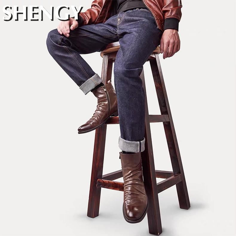 Men Boots Autumn Shoes Male Leather Casual Ankle Boots Men's Breathable Anti-Slip Luxury Business Oxford Shoes