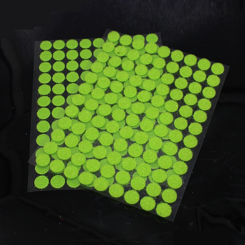 100 Pairs 10mm More color Magnetic Nylon Coin Sticker Double Sided Holes Hooks Loops Disc Round Pads Dot Fastener Tailors DIY: green