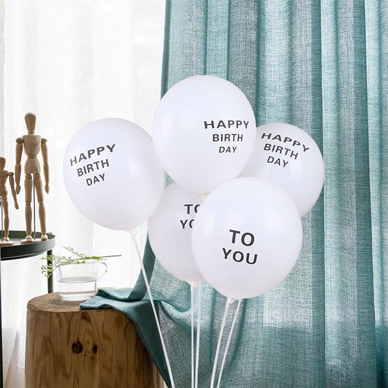 100pcs 12 Inch Birthday Balloons HAPPY BIRTH DAY TO YOU Letter Printing Balloons Latex Balloons