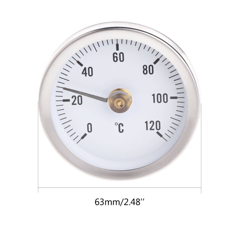 Pijp clip-on wijzerplaat thermometer temperatuur bimetaal temperatuurmeter & veer 63mm 120 ℃  y5ld