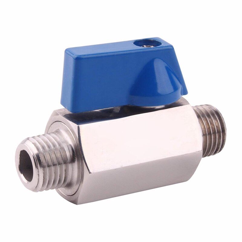 Válvula de bola de acero inoxidable-1/4 pulgadas NPT rosca macho pequeña Mini válvula de bola (1/4 pulgadas macho y macho)
