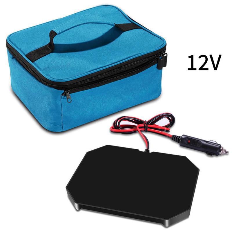 Fiambrera portátil para el coche con calefacción para mantener fresco, paquete de calefacción para el almuerzo, horno eléctrico para microondas, comida , Picnic, Camping, bolsa de cena: Blue 12V Car Oven