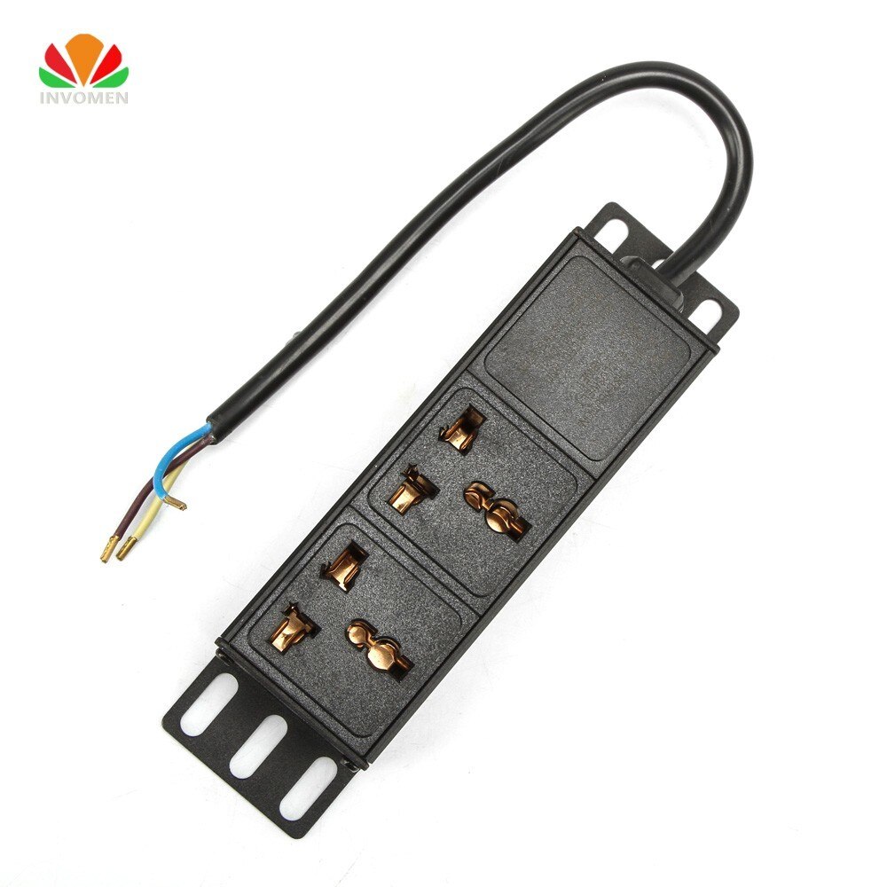 1U 10A 2 Unit Universal Socket PDU Network Cabinet Rack Power Strip Distribution Outlet With terminal block For EU US Plug