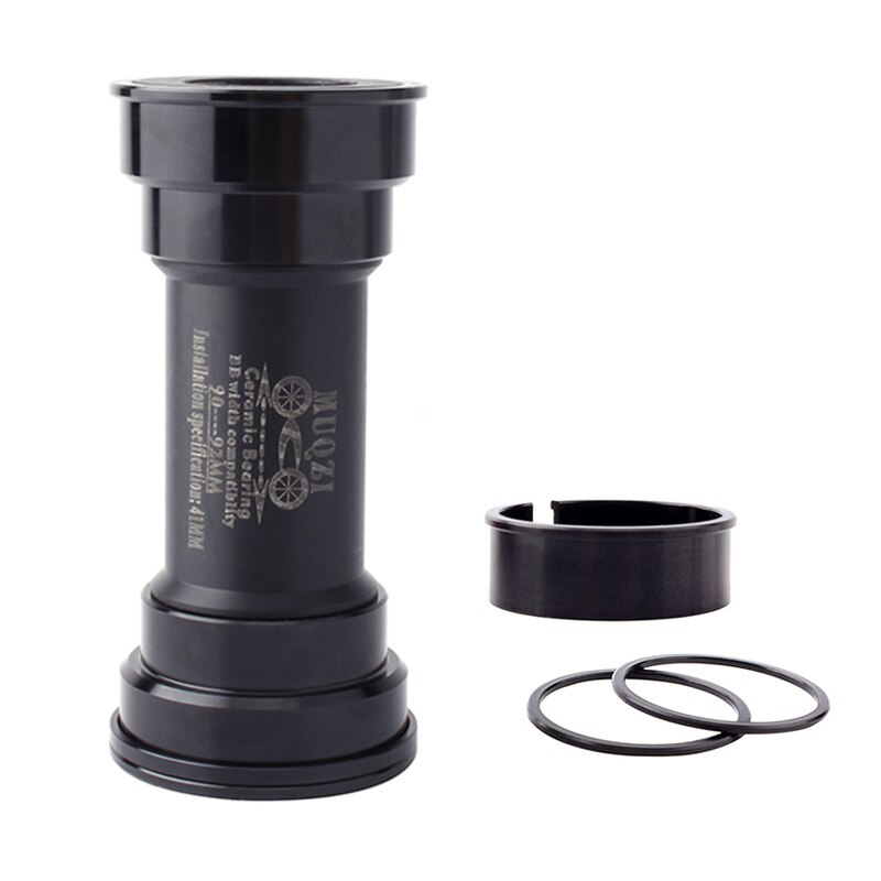 Muqzi keramiske lejer bundbeslag  bb90-92 passende landevejs mountainbike 41mm trykpas akse vandtæt  bb 22 24mm kranksæt: Sort