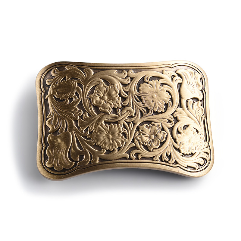 Ceinture en laiton en cuivre massif pour hommes, , antique, vintage, rétro, fleur en relief
